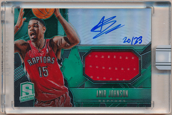 Amir Johnson NBA 15-16 Panini Replay 13-14 Spectra Prizm Signature Jersey Auto 20/33