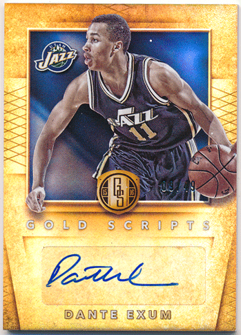 Dante Exum NBA 15-16 Panini Gold Standard Gold Scripts Signature Auto 09/49