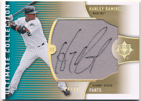 Hanley Ramirez MLB 2008 UD Ultimate Collection Signature Jersey Auto Gold 04/10