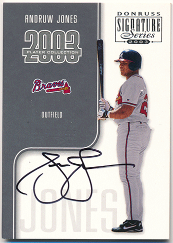 Andruw Jones MLB 2003 Donruss Signature Series Player Collection Auto 04/25