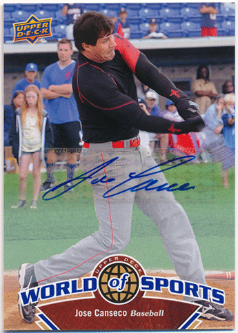 Jose Canseco 2010 UD World of Sports Signature Auto
