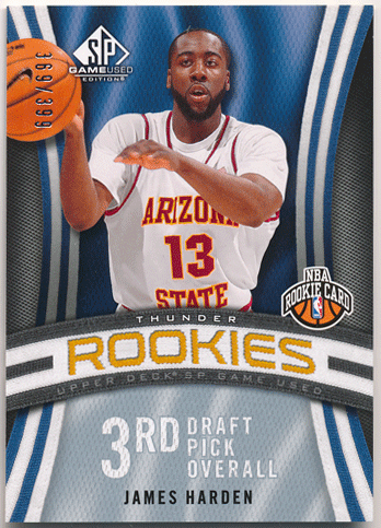 James Harden NBA 09-10 UD SP Game Used RC 369/399