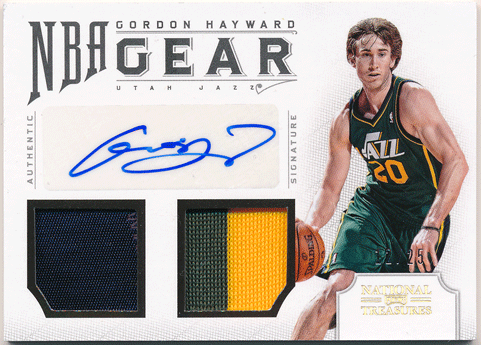 Gordon Hayward NBA 12-13 Panini National Treasures Gear Signature Patch Auto 12/25