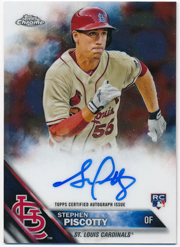 Stephen Piscotty MLB 2016 Topps Chrome RC Signature Auto