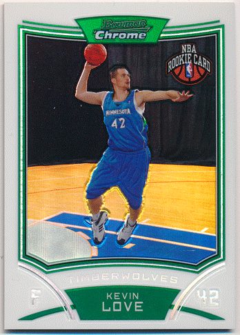 Kevin Love NBA 08-09 Bowman Chrome RC Refractor 294/499
