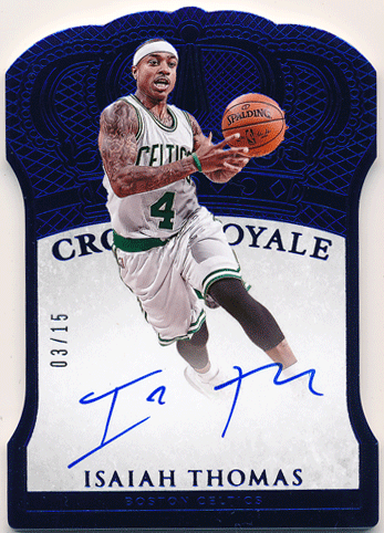 Isaiah Thomas NBA 15-16 Panini Preferred Crown Royale Blue Signature Auto 03/15