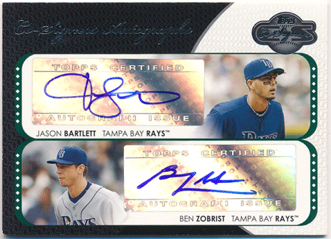 Ben Zobrist / Jason Bartlett MLB 2008 Topps Co-Signers Dual Signature Auto