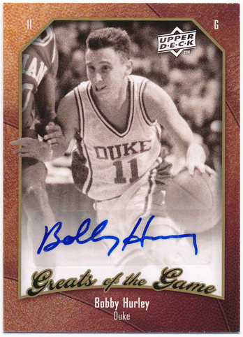 Bobby Hurley 2010 Fleer Greats of the Game Signature Auto