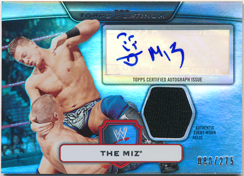 The Miz WWE 2010 Topps Platinum Signature Relic Auto 080/275