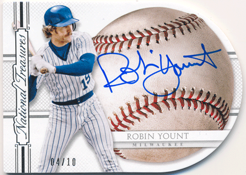 Robin Yount 2015 Panini National Treasures Die Cut Signature Auto 04/10