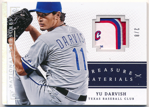 Yu Darvish 2014 Panini National Treasures Treasure Materials Laundry Tag Patch 2/8