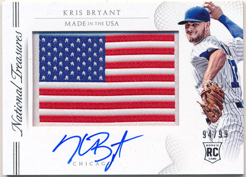 Kris Bryant 2015 Panini National Treasures RC Made in the USA Signature Auto 94/99
