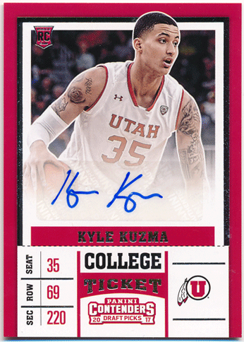 Kyle Kuzma NBA 17-18 Panini Contenders Draft Picks RC Signature Auto