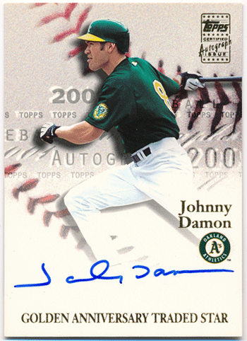 Johnny Damon MLB 2001 Topps Golden Anniversary Traded Star Signature Auto