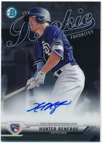 Hunter Renfroe MLB 2017 Bowman Rookie of the Year Favorites Signature Auto 039/150
