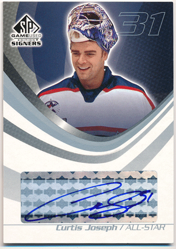 Curtis Joseph NHL 03-04 UD SP Game Used Signers Auto