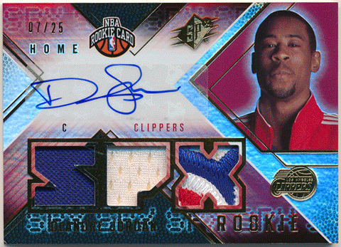 DeAndre Jordan NBA 08-09 UD SPx RC Radiance Signature Patch Jersey Auto 07/25