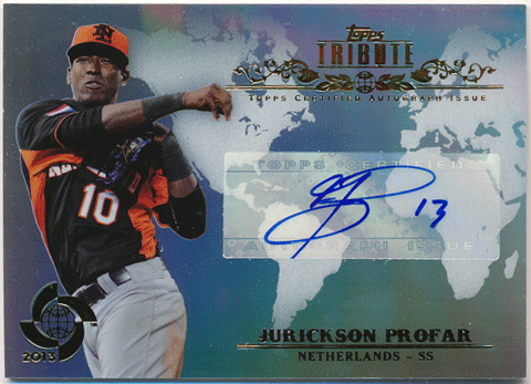 Jurickson Profar MLB 2013 Topps Tribute WBC Refractor Signature Auto