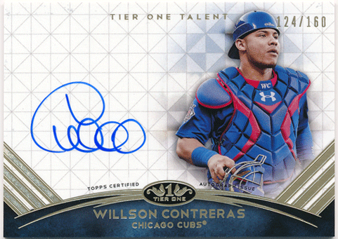 Wilson Contreras MLB 2018 Topps Tier One Talent Signature Auto 124/160
