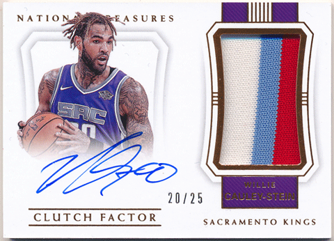 Willie Cauley-Stein NBA 17-18 Panini National Treasures Clutch Factor Signature Patch Auto 20/25