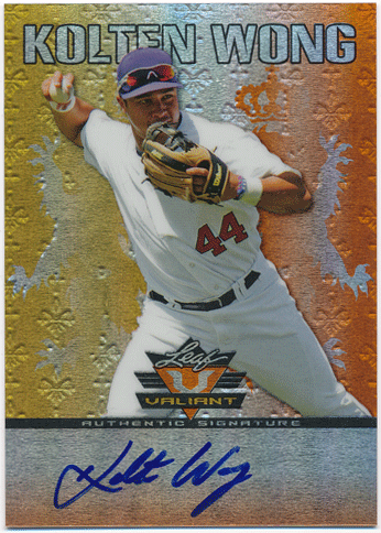 Kolten Wong 2011 Leaf Valiant Orange Refractor Signature Auto 01/25