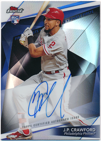 J.P. Crawford MLB 2018 Topps Finest Firsts Refractor Signature Auto