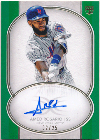 Amed Rosario MLB 2018 Topps Definitive Collection RC Green Signature Auto 02/25