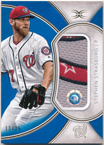 Stephen Strasburg MLB 2018 Topps Definitive Collection Jumbo Patch Blue 13/25