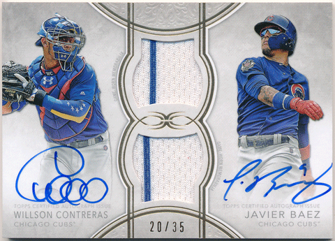 Javier Baez / Willson Contreras MLB 2018 Topps Definitive Collection Dual Signature Jersey Auto 20/35