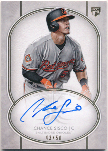 Chance Sisco MLB 2018 Topps Definitive Collection RC Signature Auto 43/50