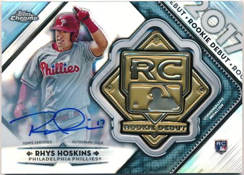 Rhys Hoskins MLB 2018 Topps Chrome Rookie Debut Medallion Signature Auto 61/99