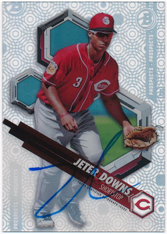 Jeter Downs MLB 2018 Bowman High Tek Prospects Signature Auto