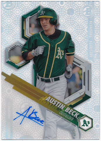 Austin Beck MLB 2018 Bowman High Tek Prospects Signature Auto