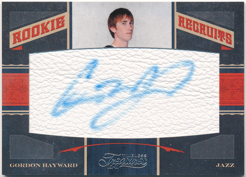 Gordon Hayward NBA 10-11 Panini Timeless Treasures RC Recruits Signature Auto 113/299