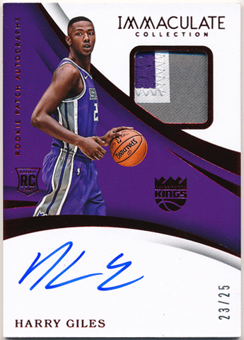 Harry Giles NBA 17-18 Panini Immaculate Collection RC Red Signature Patch Auto 23/25