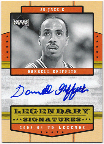 Darrell Griffith NBA 03-04 UD Legends Legendary Signature Auto