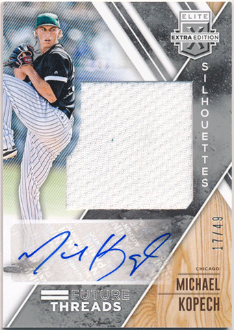 Michael Kopech 2017 Panini Elite Extra Edition Future Threads Silhouettes Jersey Auto 17/49