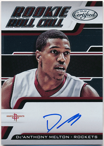 De'Anthony Melton NBA 18-19 Panini Certified RC Rookie Roll Call Signature Auto