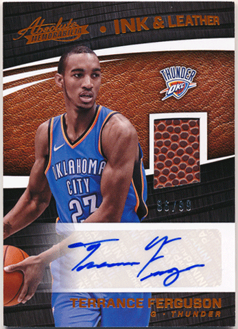 Terrance Ferguson NBA 17-18 Panini Absolute Memorabilia Ink & Leather Ball Auto 86/99
