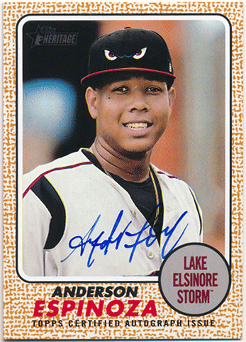 Anderson Espinoza MLB 2017 Topps Heritage Minor League Real One Autographs