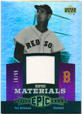 Ted Williams MLB 2006 UD Epic Purple Materials Jersey 10/55
