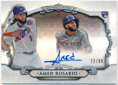 Amed Rosario MLB 2018 Bowman Chrome Bowman Sterling Refractor Signature Auto 77/99