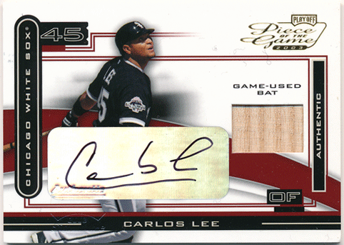 Carlos Lee MLB 2003 Playoff Pierce of the Game Signature Bat Auto