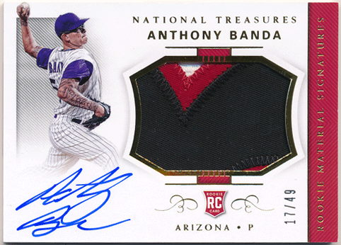 Anthony Banda 2018 Panini National Treasures RC Gold Signature Patch Auto 17/49