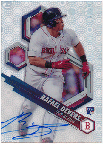 Rafael Devers MLB 2018 Bowman High Tek RC Signature Auto