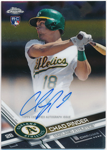 Chad Pinder MLB 2017 Topps Chrome RC Signature Auto