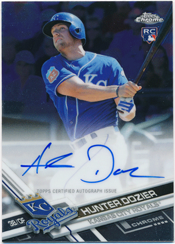 Hunter Dozier MLB 2017 Topps Chrome RC Signature Auto