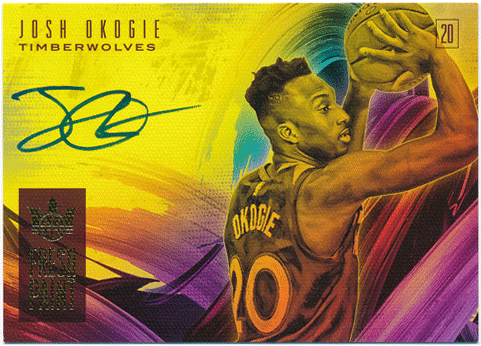 Josh Okogie NBA 18-19 Panini Court Kings RC Fresh Paint Signature Auto 034/199