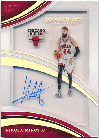Nikola Mirotic NBA 16-17 Panini Immaculate Collection Shadow Box Signature Auto 37/75