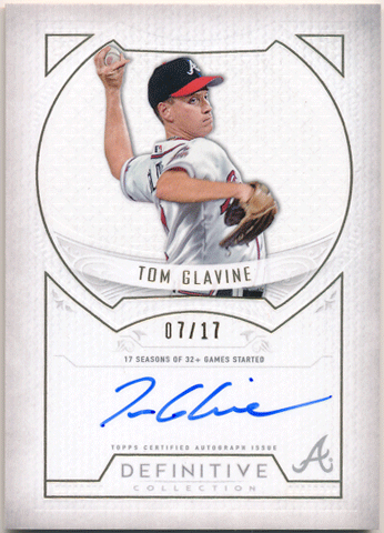 Tom Glavine MLB 2019 Topps Definitive Collection Defining Moments Signature Auto 07/17